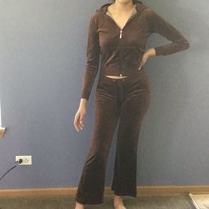 NWOT Brown Velvet sweater and pants set